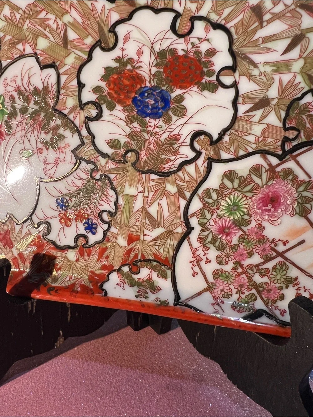 Gorgeous Antique Kutani Serving Platter read below